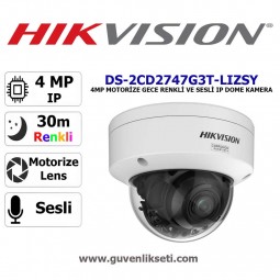 Hikvision DS-2CD2747G3T-LIZSY 4mp Motorize Gece Renkli ve Sesli ip Dome Kamera